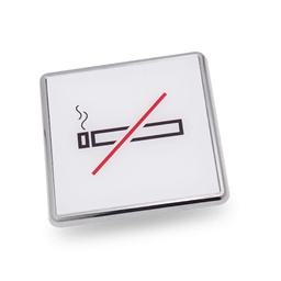 [MP-002-012] NO SMOKING-Chromed Square 12 x 12 cm